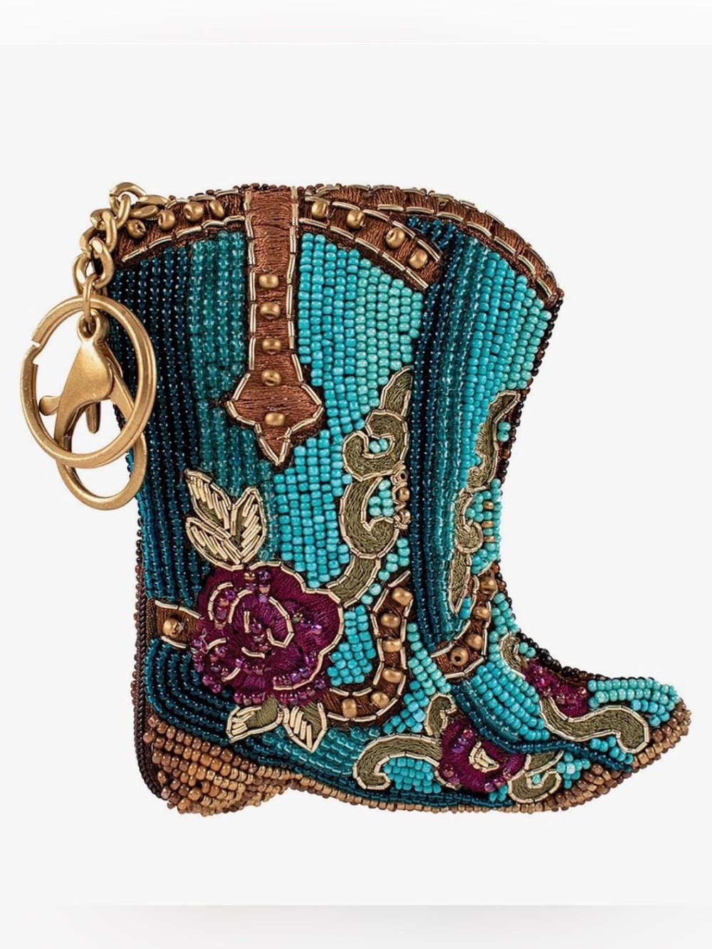 Mary Frances Kickin' Around Beaded Coin Purse Keychain Accessory Mini Bag Charm